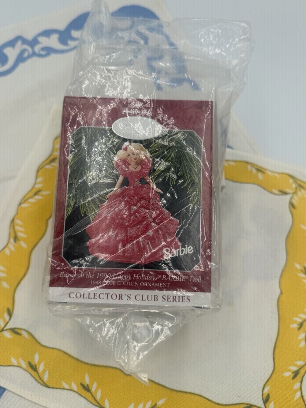 1998 Hallmark Keepsake Ornament Happy Holidays Barbie 1990 Club Edition